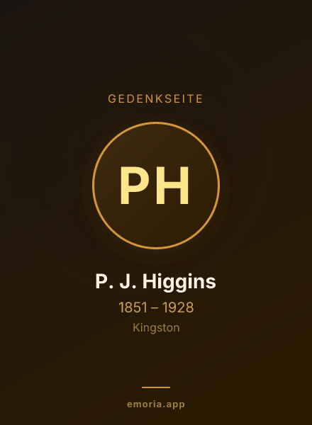 Gedenkportrait von P. J. Higgins