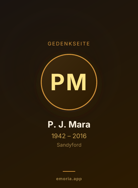 Gedenkportrait von P. J. Mara