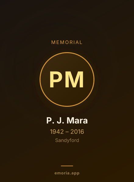 Memorial portrait of P. J. Mara