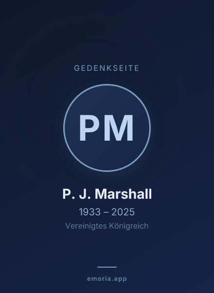 Gedenkportrait von P. J. Marshall