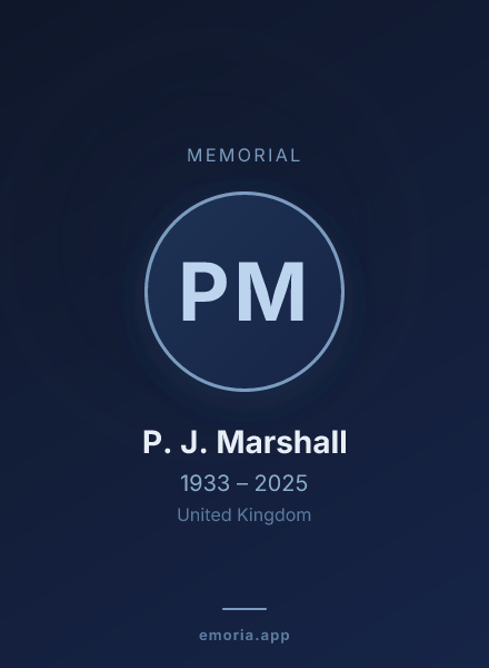 Memorial portrait of P. J. Marshall