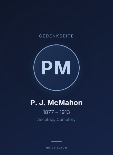 Gedenkportrait von P. J. McMahon