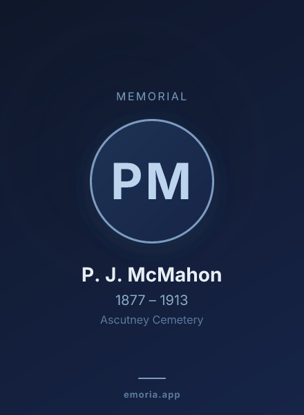 Memorial portrait of P. J. McMahon
