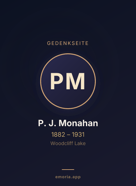 Gedenkportrait von P. J. Monahan