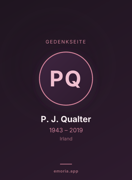 Gedenkportrait von P. J. Qualter