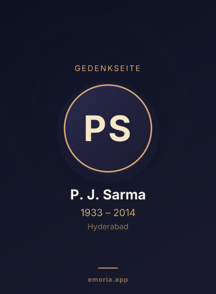 Gedenkportrait von P. J. Sarma