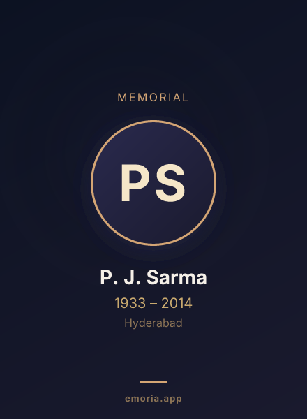 Memorial portrait of P. J. Sarma