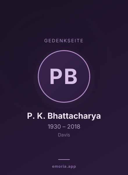 Gedenkportrait von P. K. Bhattacharya