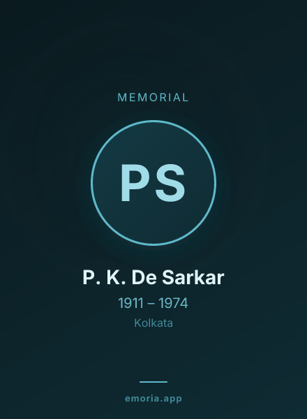 Memorial portrait of P. K. De Sarkar