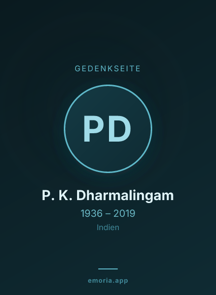 Gedenkportrait von P. K. Dharmalingam