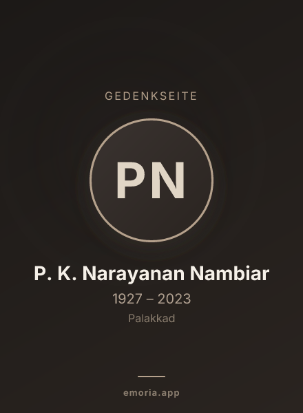 Gedenkportrait von P. K. Narayanan Nambiar