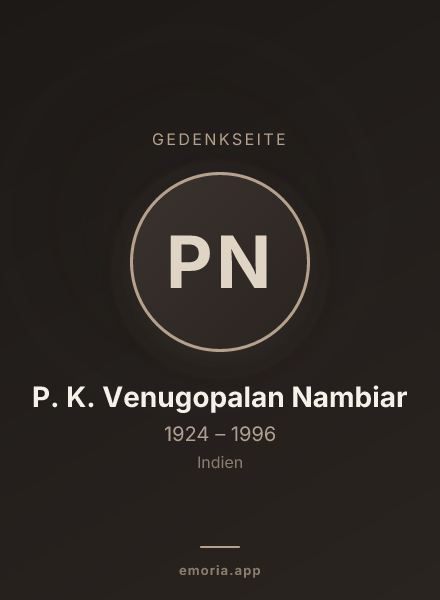Gedenkportrait von P. K. Venugopalan Nambiar