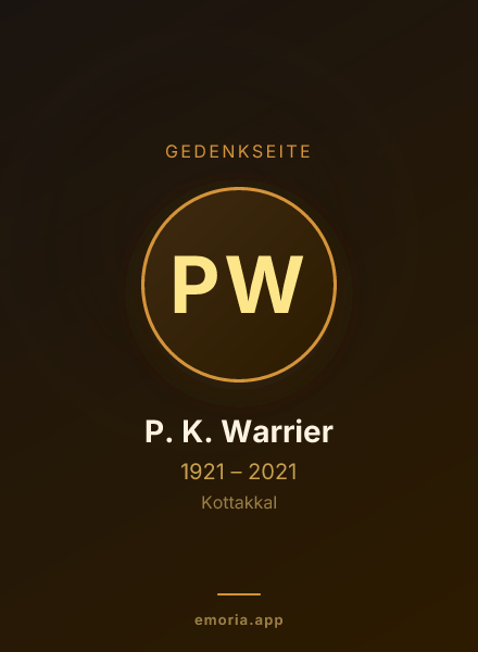 Gedenkportrait von P. K. Warrier