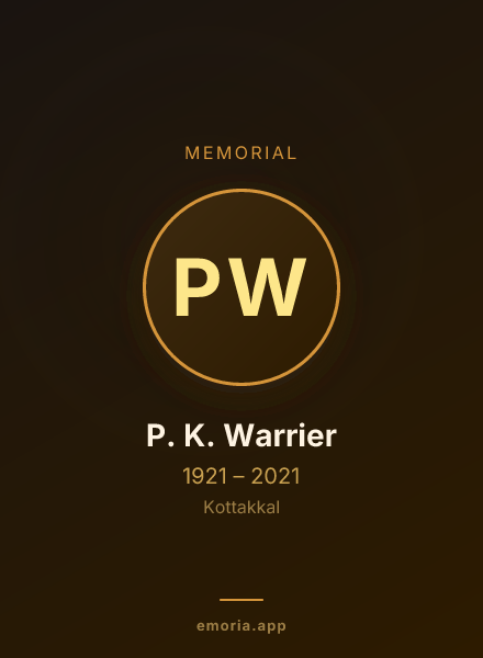 Memorial portrait of P. K. Warrier