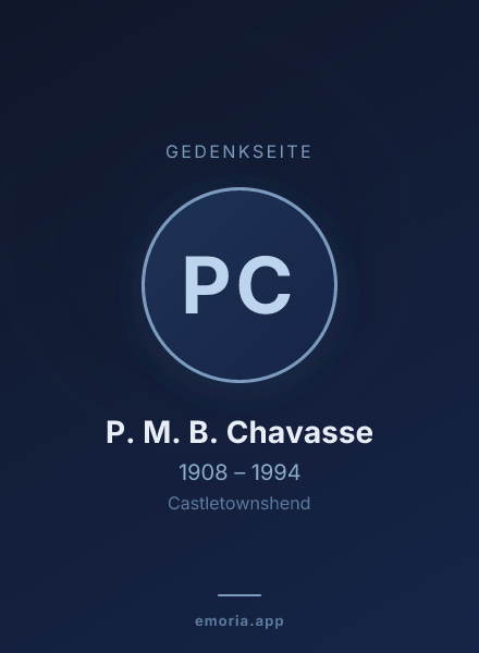 Gedenkportrait von P. M. B. Chavasse