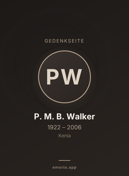 Gedenkportrait von P. M. B. Walker