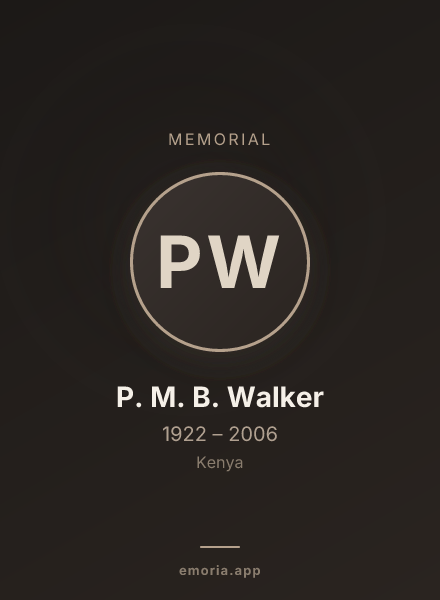 Memorial portrait of P. M. B. Walker