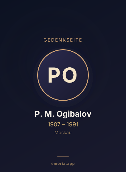 Gedenkportrait von P. M.  Ogibalov
