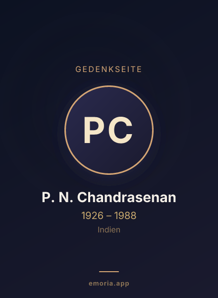 Gedenkportrait von P. N. Chandrasenan
