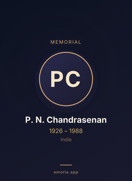 Memorial portrait of P. N. Chandrasenan
