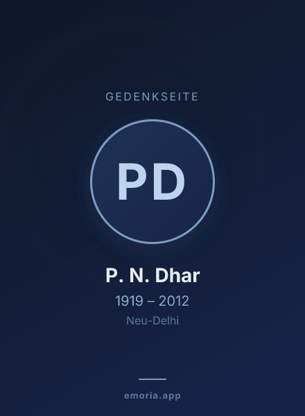 Gedenkportrait von P. N. Dhar