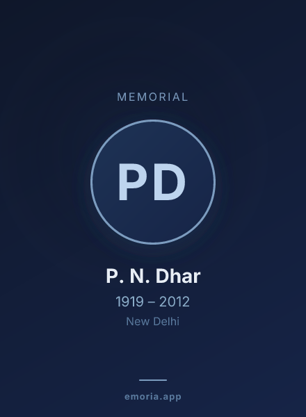 Memorial portrait of P. N. Dhar