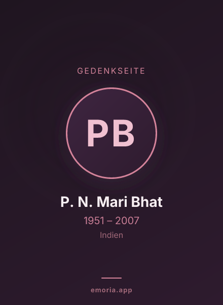 Gedenkportrait von P. N. Mari Bhat
