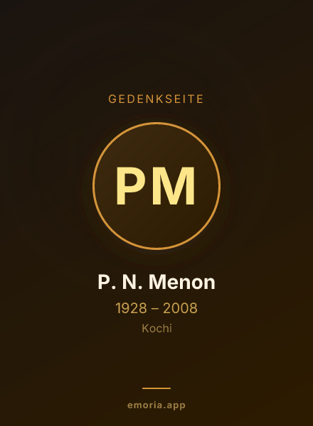 Gedenkportrait von P. N. Menon