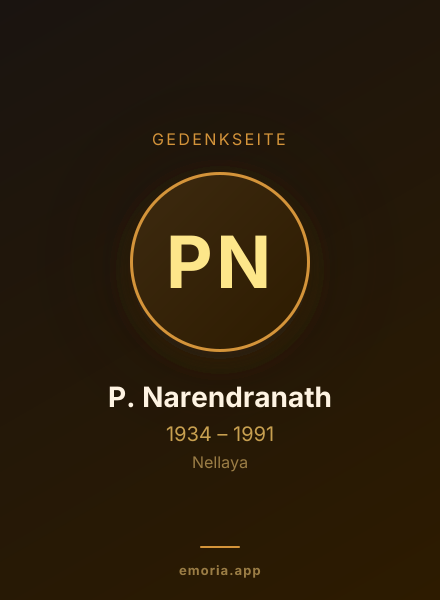 Gedenkportrait von P. Narendranath