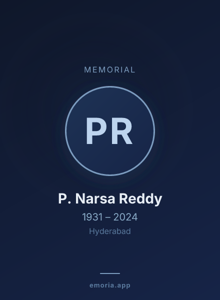 Memorial portrait of P. Narsa Reddy