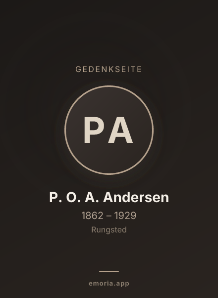 Gedenkportrait von P. O. A. Andersen