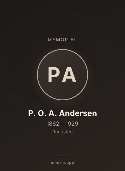 Memorial portrait of P. O. A. Andersen