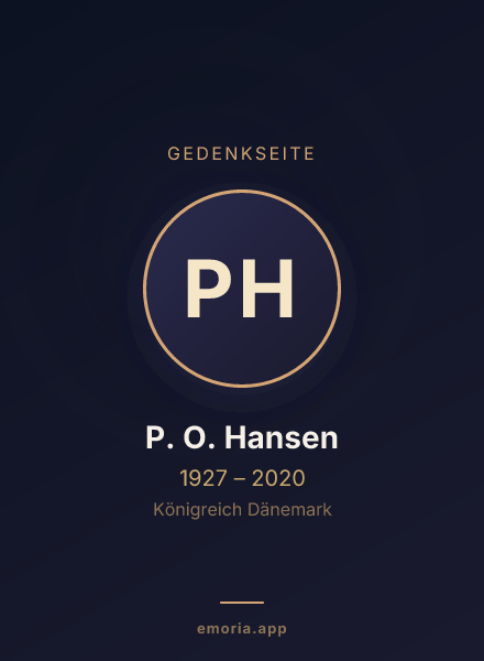 Gedenkportrait von P. O. Hansen