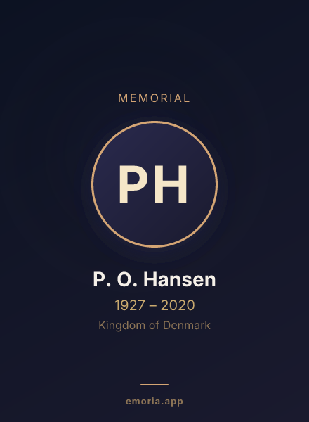 Memorial portrait of P. O. Hansen