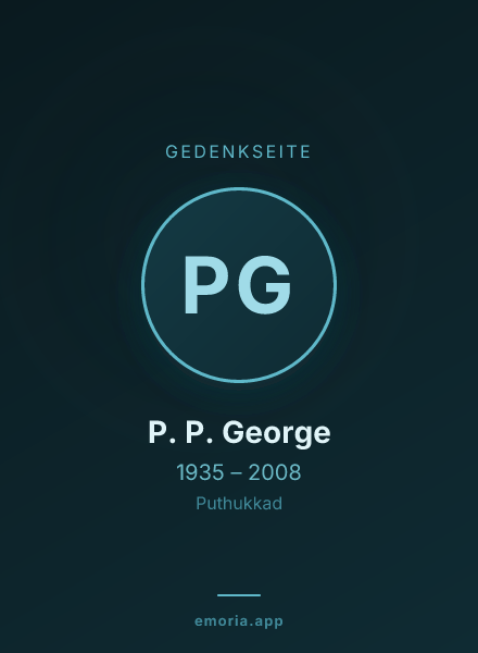 Gedenkportrait von P. P. George