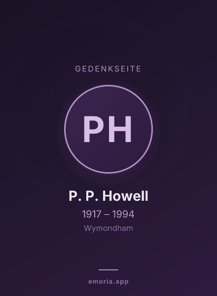 Gedenkportrait von P. P. Howell