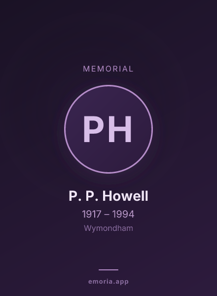 Memorial portrait of P. P. Howell