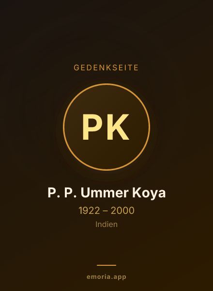 Gedenkportrait von P. P. Ummer Koya