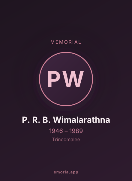 Memorial portrait of P. R. B. Wimalarathna