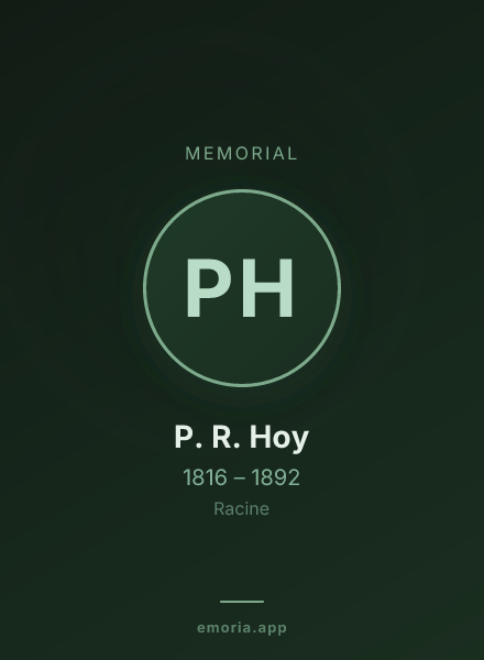 Memorial portrait of P. R. Hoy