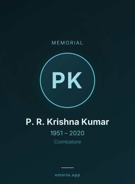 Memorial portrait of P. R. Krishna Kumar