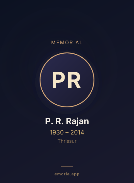 Memorial portrait of P. R. Rajan