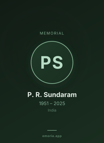 Memorial portrait of P. R. Sundaram