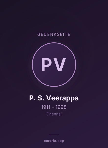 Gedenkportrait von P. S. Veerappa