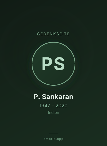 Gedenkportrait von P. Sankaran