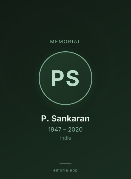 Memorial portrait of P. Sankaran