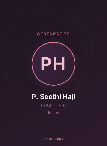 Gedenkportrait von P. Seethi Haji