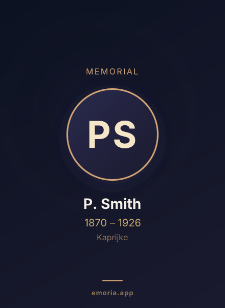 Memorial portrait of P. Smith