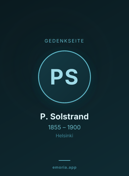 Gedenkportrait von P. Solstrand