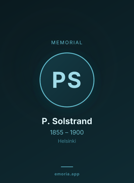 Memorial portrait of P. Solstrand